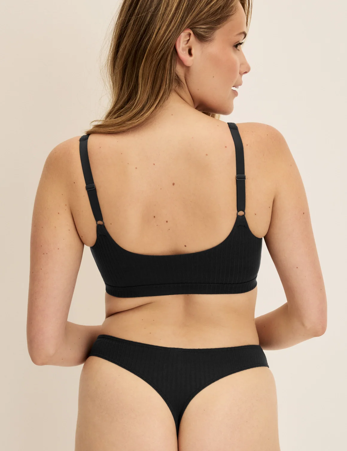 Cotton Rib Scoop Bralette - Last Call - Image 4