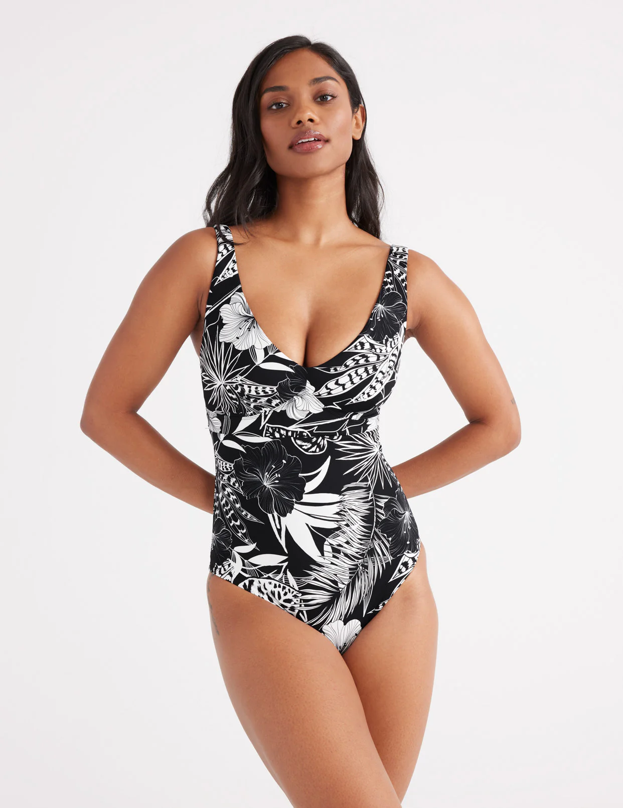 Deep V One Piece Swimsuit - Last Call - Image 17