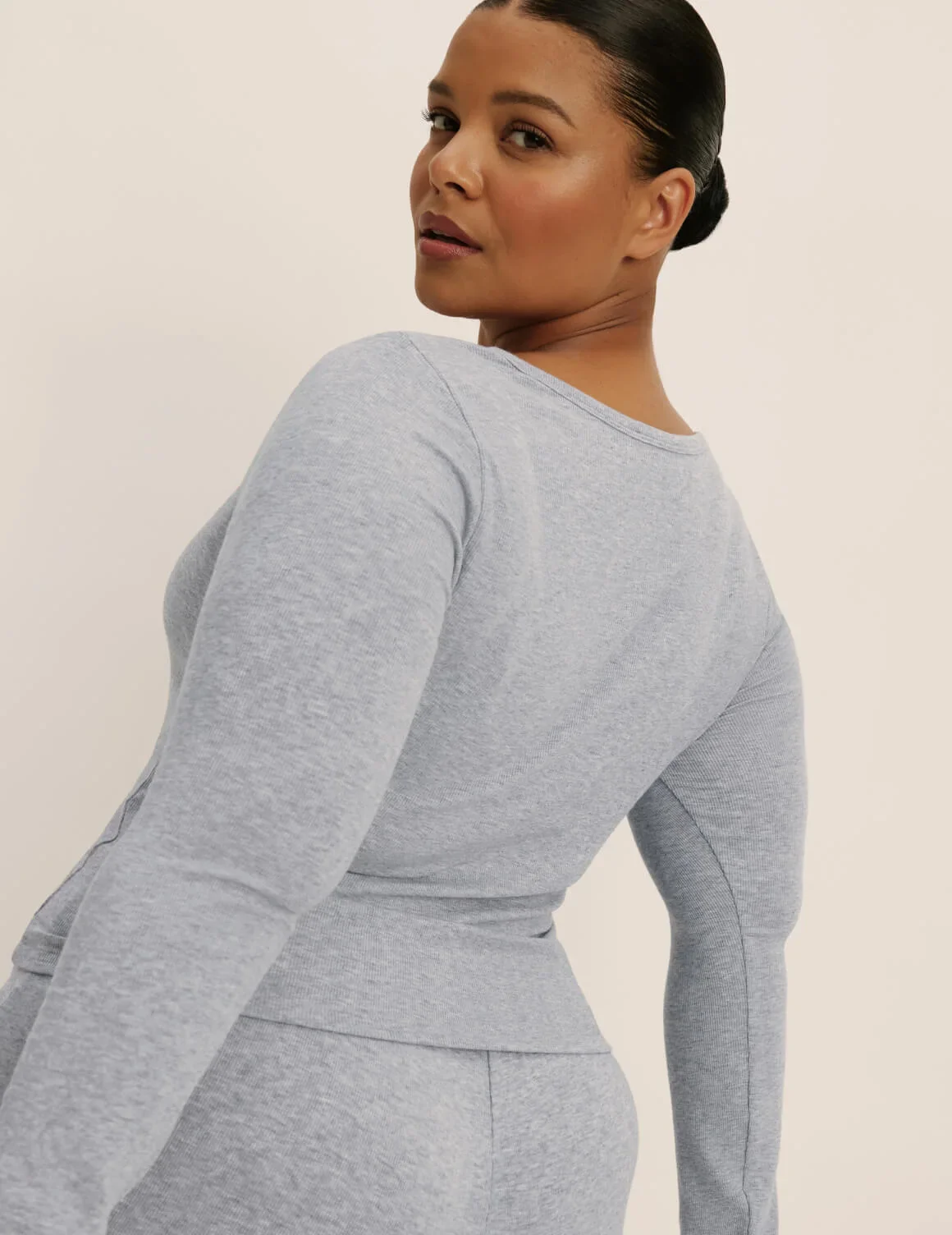 Modal Rib Long Sleeve Henley - Image 3