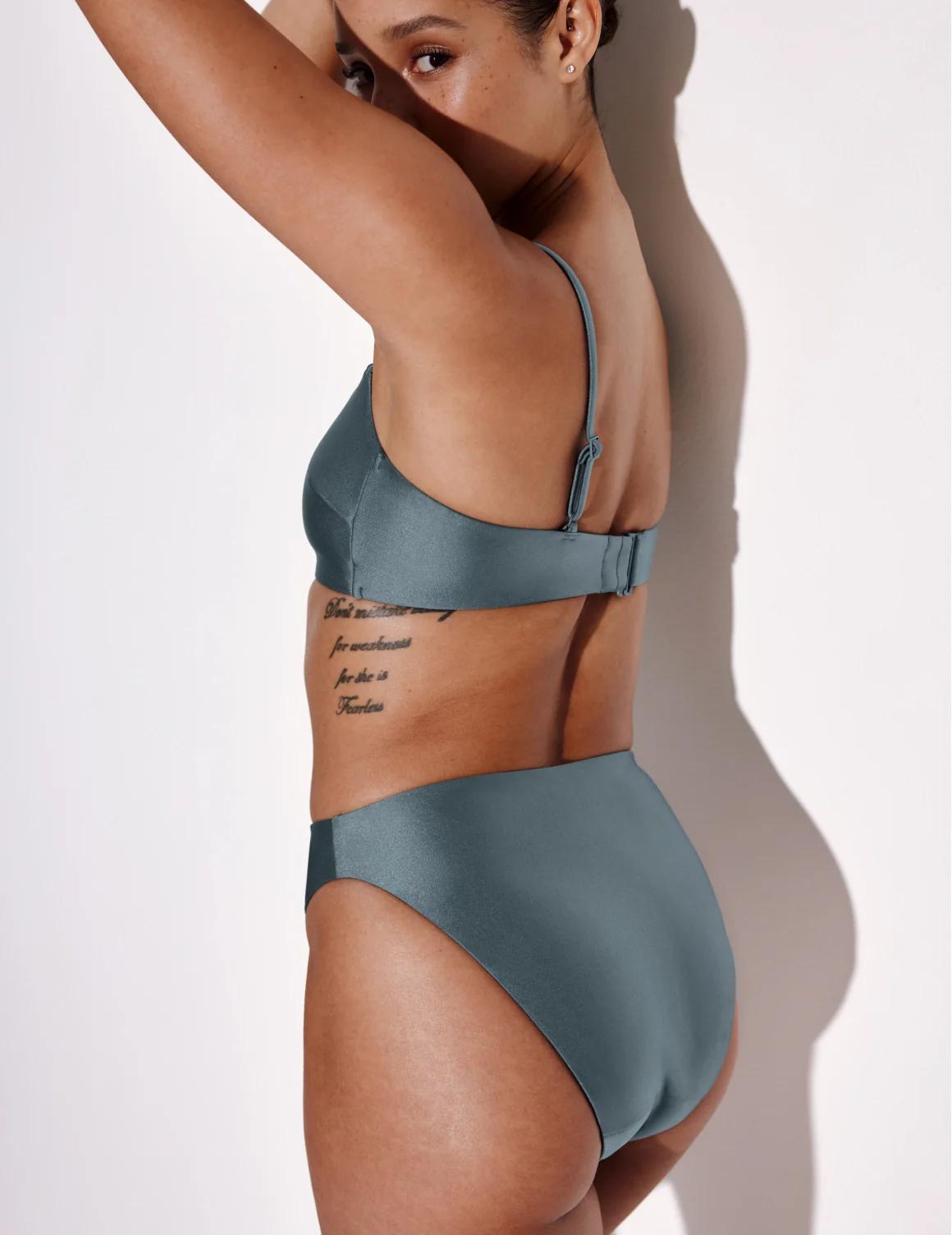 Shimmer High Cut Bikini Swim Bottom - Last Call - Image 3