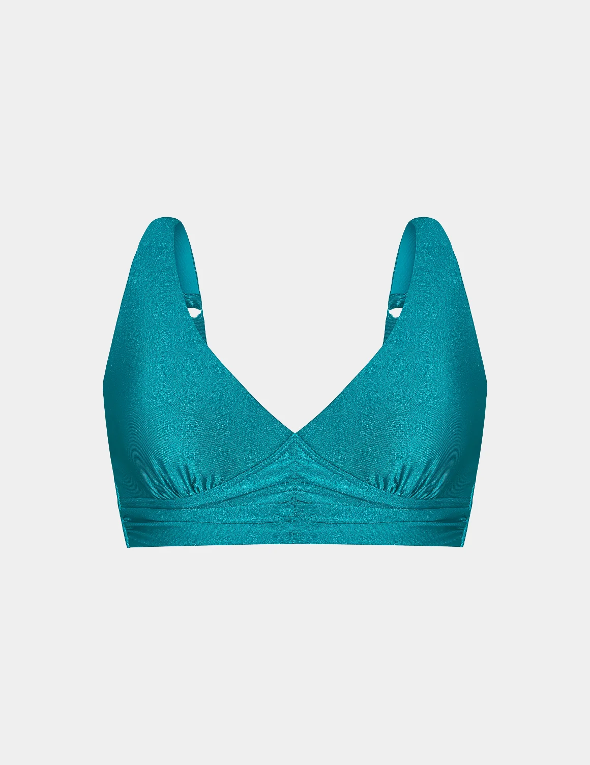 Shimmer Ruched Deep V Bikini Top - Last Call - Image 6