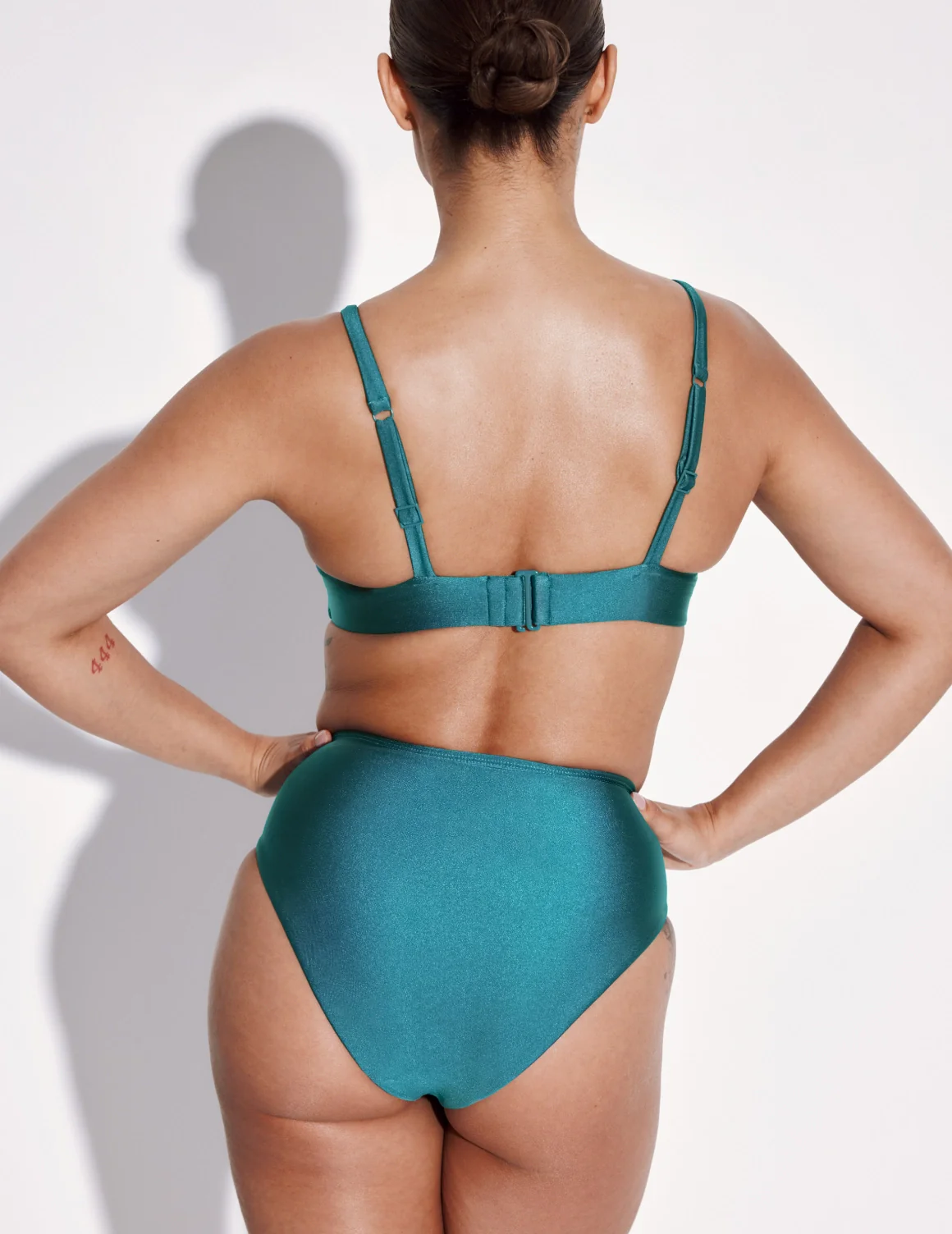 Shimmer Ruched Deep V Bikini Top - Last Call - Image 7
